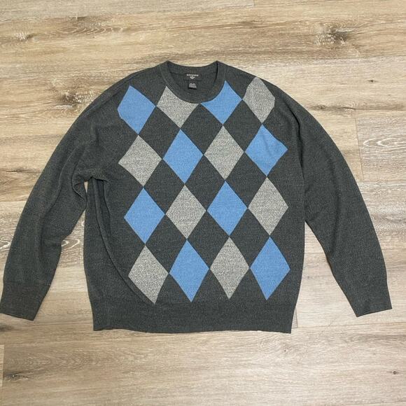Dockers Men's Gray Color Diamonds Argyle Men's Pullover Sweater XL - Picture 5 of 5